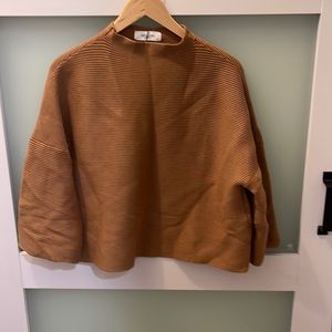 Carly Jean Los Angeles camel funnel neck sweater size M